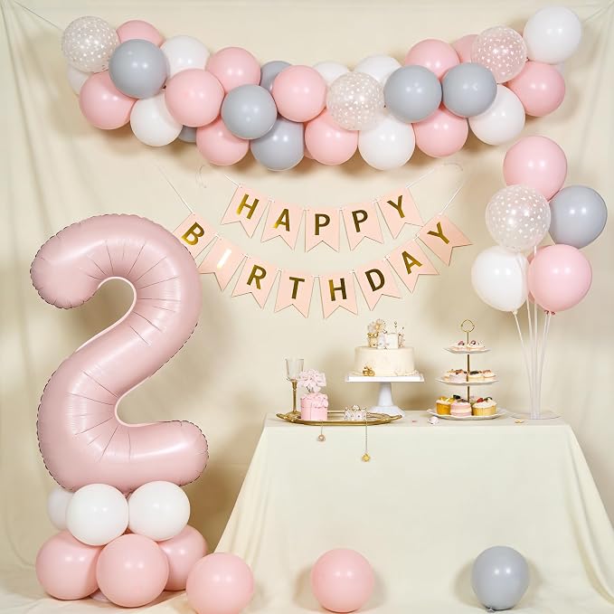 40 In Matte Pink Number Balloons Helium Foil Mylar Balloon Digital 37 | Suitable - Image 4