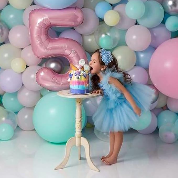Light Pink 9 Balloon, 40 Inch Large Pastel Pink Foil Helium Number Balloons 0-9 - Image 4