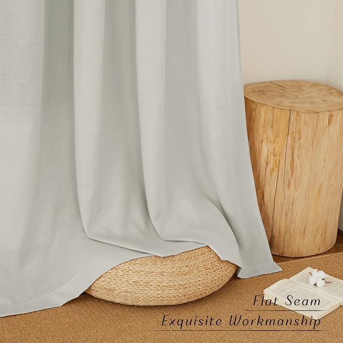 NICETOWN Rustic Linen 102 inch Long Curtains - Image 2