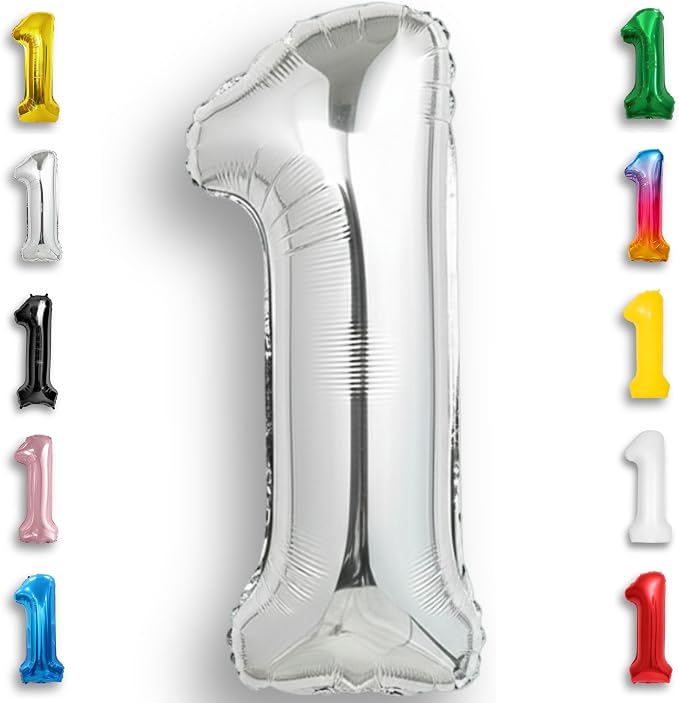 Silver Number Balloon 1 Mylar Foil Balloons 40 inch by Unknown