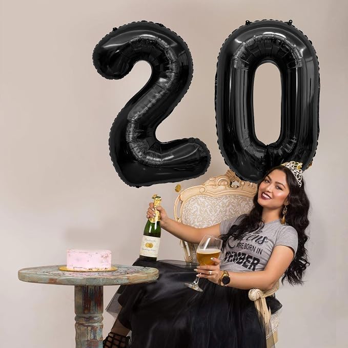 Black Number Balloons 14 Balloon Numbers 14th Number Balloon Foil Mylar Party - Image 6