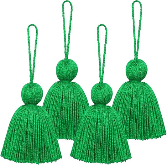 Big Size 4 PCS Tassels for Crafts, Handmade Hanging Tassels for Pillow Decor by NINGYOHI