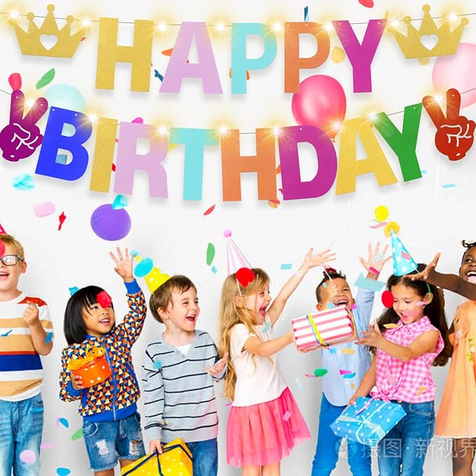 175Pcs DIY Glitter Customizable Banner Kit Custom Banner DIY Happy Birthday - Image 7