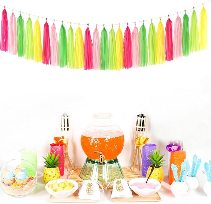 Hawaiian-Themed Pool Party-Decorations Tassel Garland - Image 3