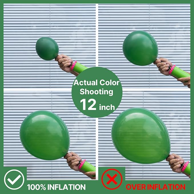 PartyWoo Dark Green Balloons 50pcs Emerald Hunter Forest Green Color | 12 Inch - Image 4