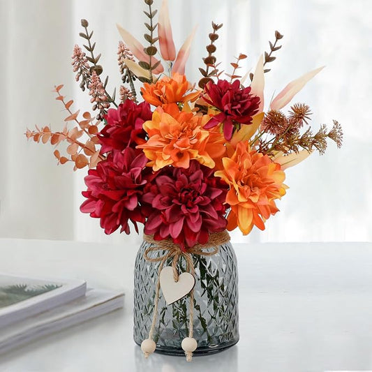 Leftover Fake Fall Flowers in Vase, Faux Flowers in Vase, Fall Floral by LEFTOVER