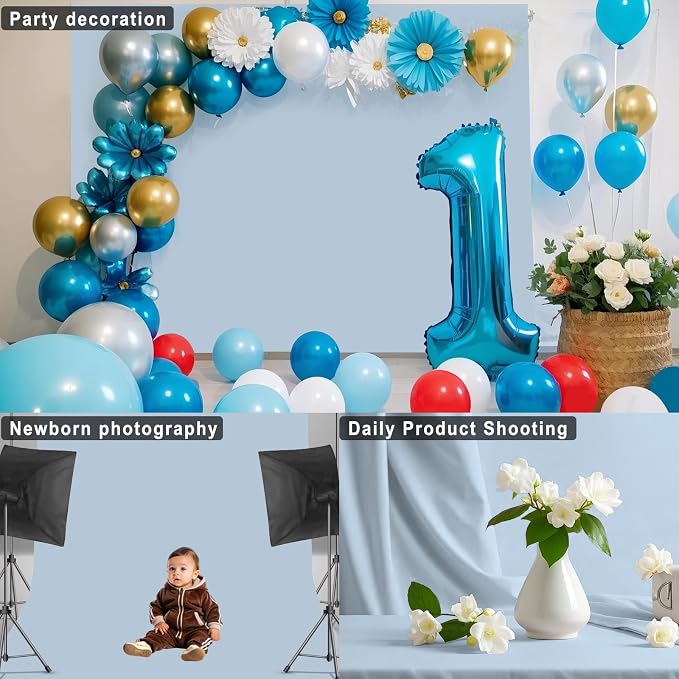 Dusty Blue Photography Backdrop - Image 4