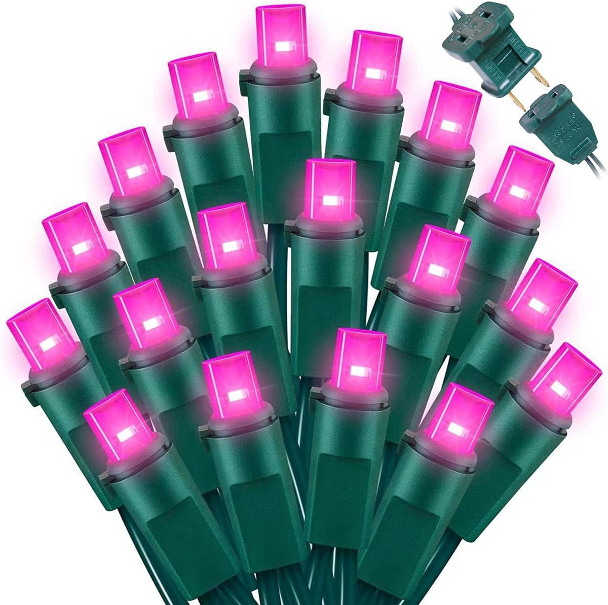 100 Count Pink - 21.6FT LED String Lights, Mini LED Lights for Indoor/Outdoor Home Holiday Party Wedding Independence Day Decoration