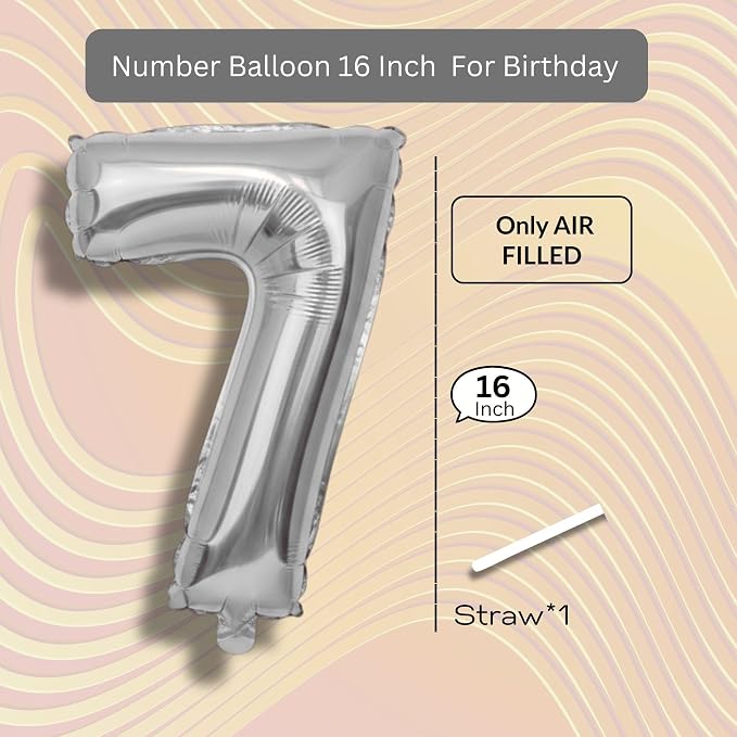 Candy Blue Number Balloon 7 Mylar Foil Balloons 16 Inch - Image 8