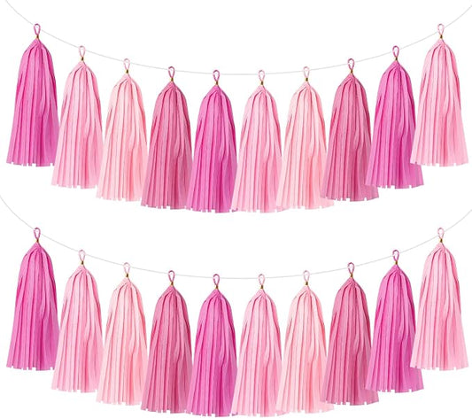20PCS Tissue Tassel Garland Kit Pre-Cut Tissue Paper Streamers by Chrotopic