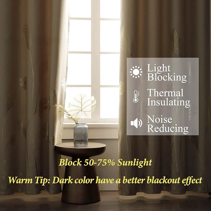 Beige Blackout Curtains 84 Inches Long, Room Darkening Curtains - Image 6