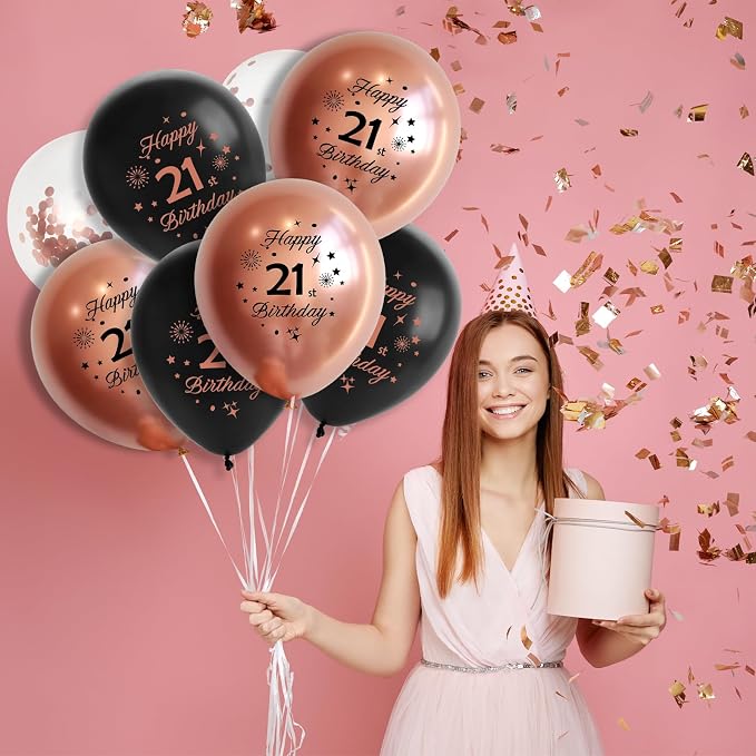 Rose Gold 21st Birthday Balloons - Image 4