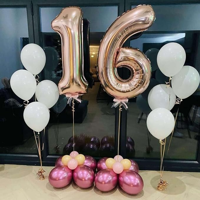 Rose Gold 15 Number Balloons, 40 Inch Giant Number 15 Balloons Foil Mylar - Image 3