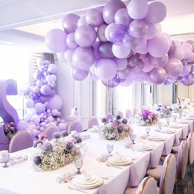 PartyWoo Pearl Lavender Balloons 140pcs Pearl Light Pastel Purple Lilac | - Image 5