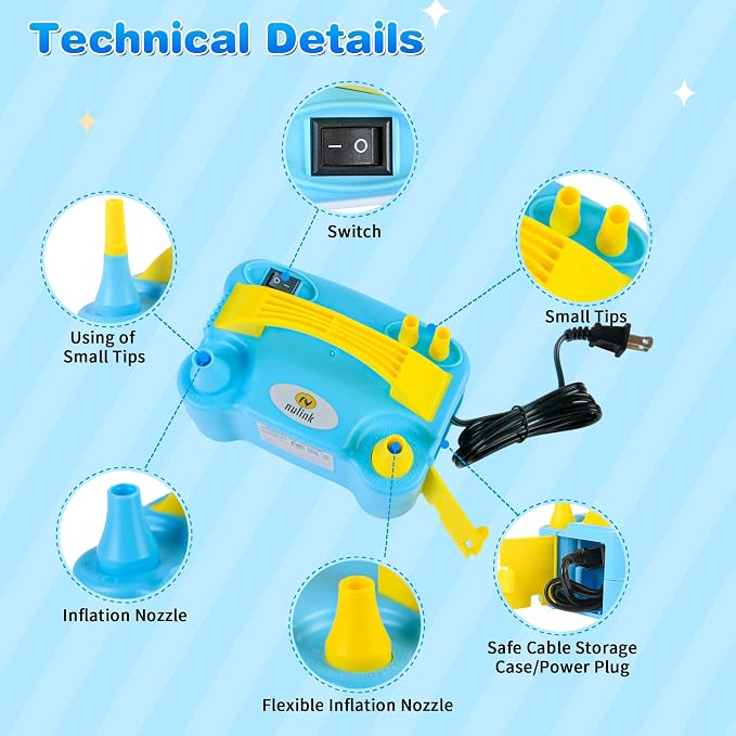 Balloon Pump Electric Portable Dual Nozzle | Air Pump - Image 2
