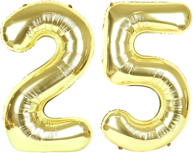 25 Balloon - Champagne Gold Birthday Number Balloons, 40 Inch Decorations | by ALPHADELTAPI