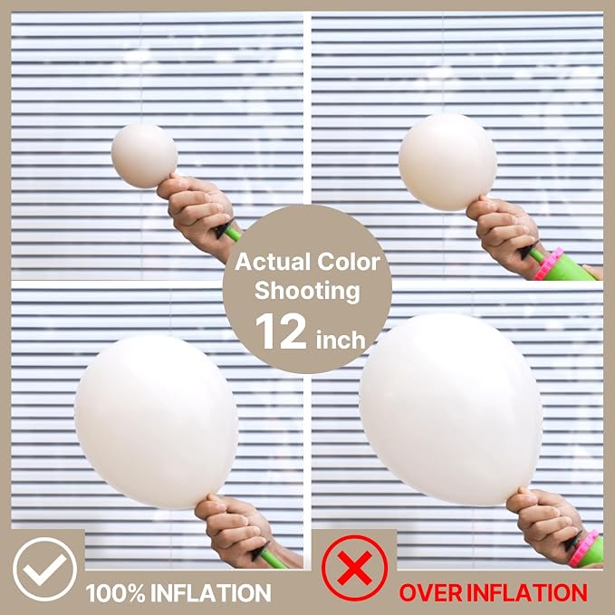 PartyWoo White Balloons 100pcs Sand White Beige Cream Ivory Boho Neutral | 12 - Image 4