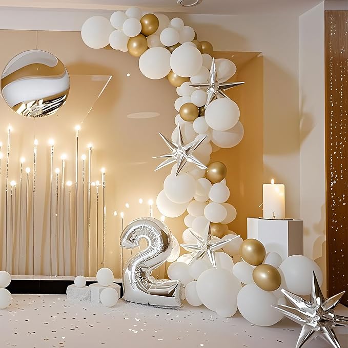 White Balloons Latex Birthday Decorations 100 Pack 12 inch Round Ballons - Image 6