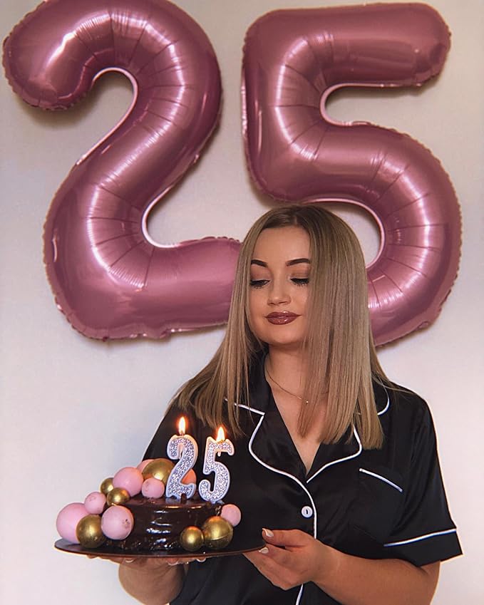 5 Balloon - Pastel Pink Birthday Number Balloons, 40 Inch Decorations | Pastel - Image 8