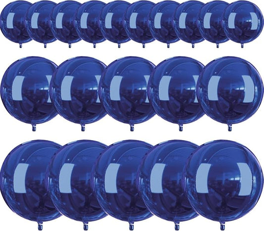 PartyWoo Navy Blue Large Giant Foil 4D Balloons 20pcs Different Sizes | 22 15 by PartyWoo