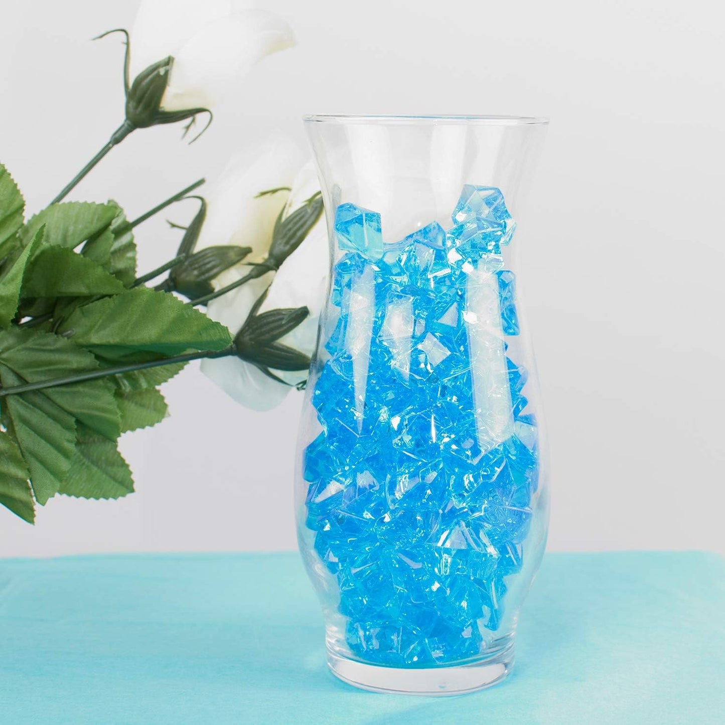 Super Z Outlet Acrylic Color Ice Rock Crystals Treasure Gems for Table Scatters, Vase Fillers, Event, Wedding, Arts & Crafts, Birthday Decoration Favor (190 Pieces) (Turquoise)