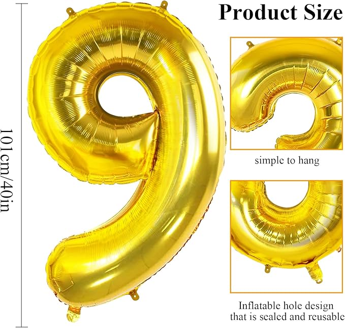Joycard 93 Balloons for 93rd Birthday Party Decorations, 40 Inch - Image 2