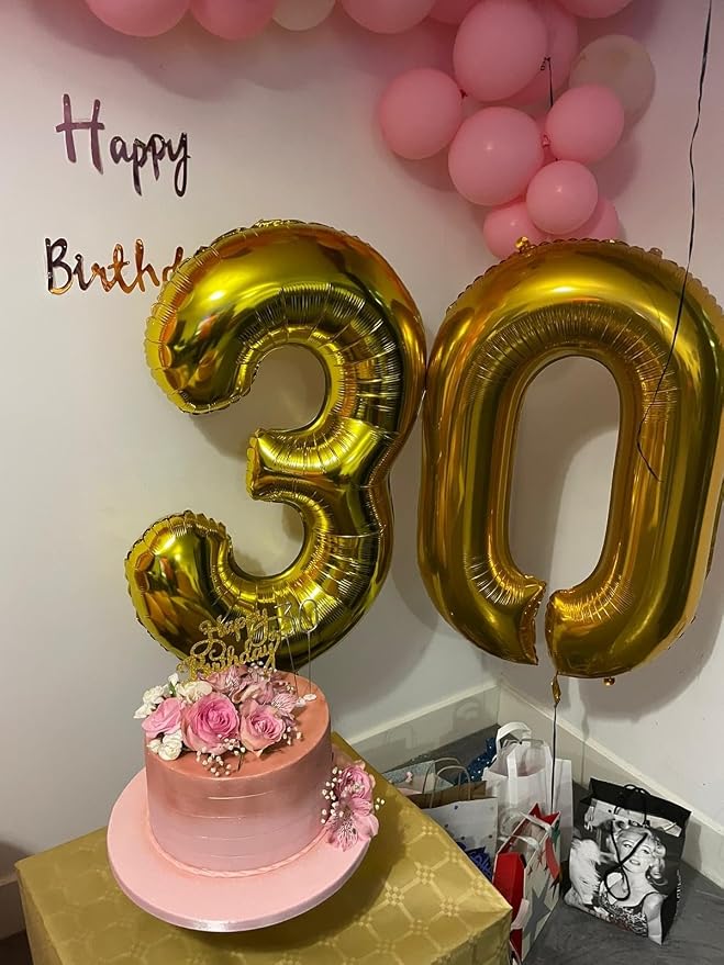 Number Balloon Gold Number 4 for 4 14 Birthday Party Decorations, 40 Inch | - Image 3