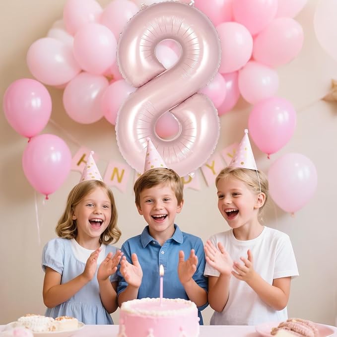 Light Pink Number 18 Balloon, 40 Inch Giant Mylar Number Balloons, Large Foil - Image 5