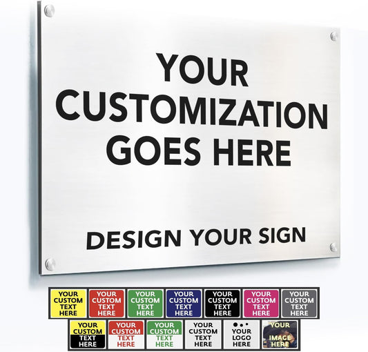 Custom Outdoor Metal Signs, Personalized Aluminum Signs, Customized Safety Signs, Metal Business Signs, Waterproof Outdoor Business Signs, White Aluminum (White, 30x24 In)
