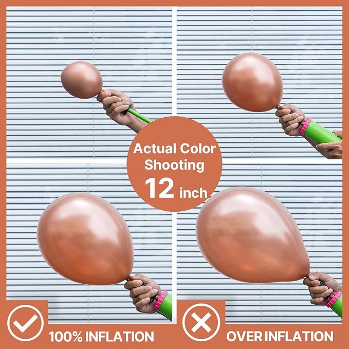 PartyWoo Rose Gold Balloons 50pcs Metallic Chrome Rose Gold Color | 12 Inch - Image 3
