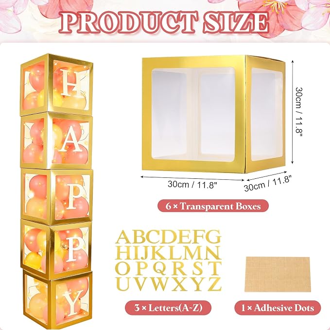 uxcell 4 Pcs Party Balloon Boxes, Transparent Balloon Boxes - Image 2