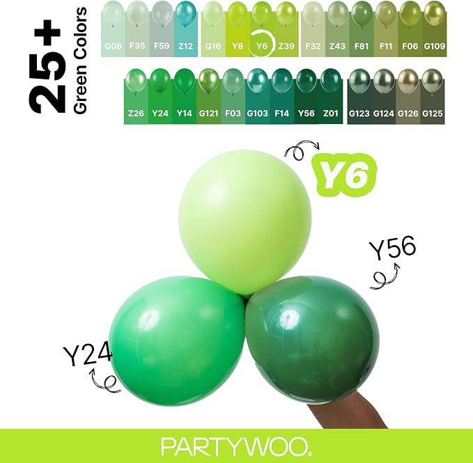 PartyWoo Lime Balloons 152pcs Green Light Green Color 18 12 10 5 Inch | Balloons - Image 4
