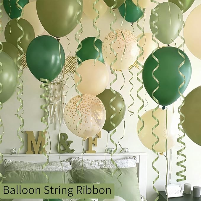 woric 600 Yards Sage Green Curling Ribbon 1/5 Inch Balloon String Ribbon | - Image 5
