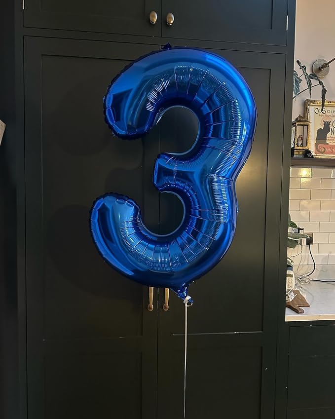 40 Inch Night Blue Number 5 Balloon, 5th Blue Birthday Party Decorations | 40 - Image 9