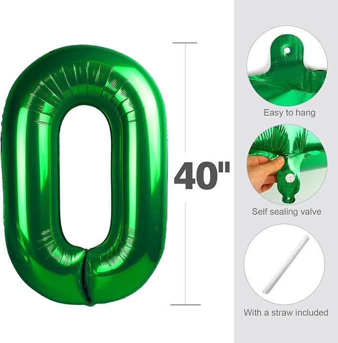 Number Balloons 9 Balloon Dark Green - Image 6