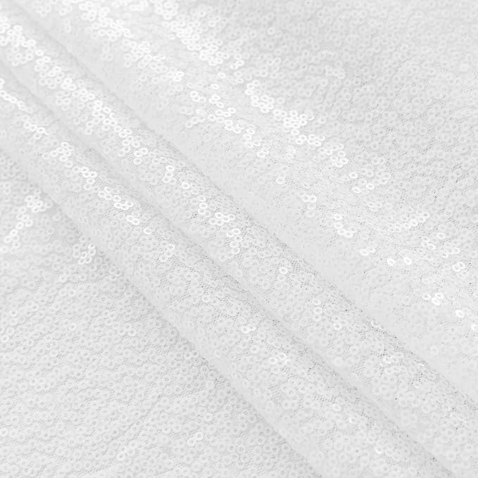 Sugargirl White Sequin Backdrop Curtain 3 Panels 2FTx8FT Glitter White - Image 9