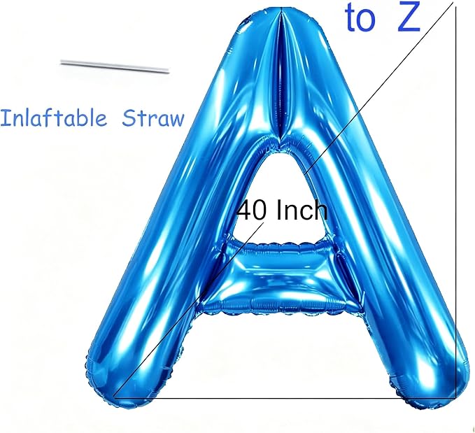 Letter G Balloon 40 Inch Blue, Giant Alphabet Foil Balloon, Big Mylar Party - Image 5