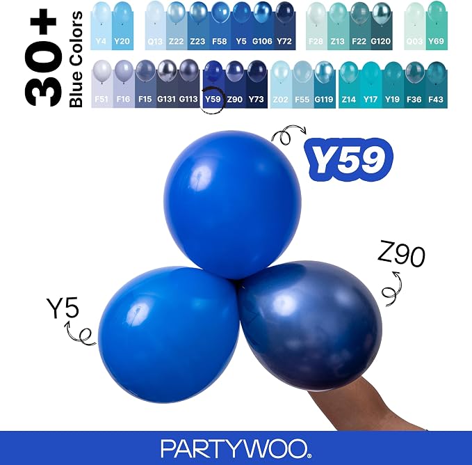 PartyWoo Royal Blue Balloons 155pcs Dark Blue Balloons Different Sizes | 18 12 - Image 4