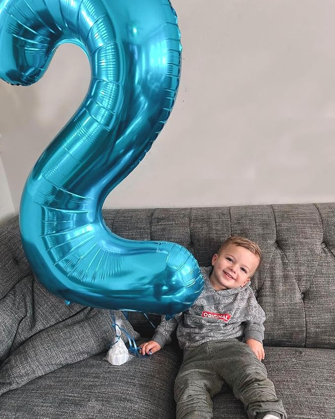 Light Blue Number 2 Balloon 40 Inch - Image 7