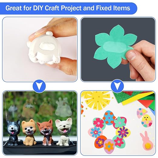 JANYUN 280Pcs Double Sided Sticky Dots, 8 x 10mm Square Putty Adhesive Tape | - Image 6