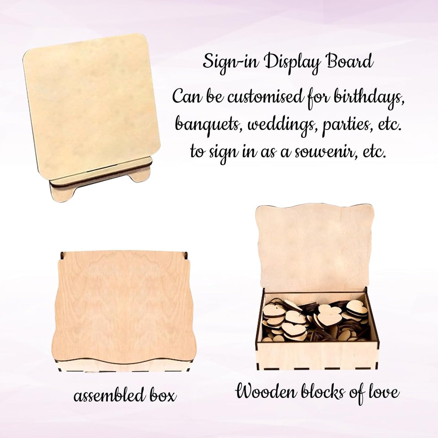 Personalized Wedding Guest Book Alternative Custom Name & Date Guestbook Sign Customized Guest Book Drop Box Decor for Wedding Anniversary Party Birthday(Style 1)