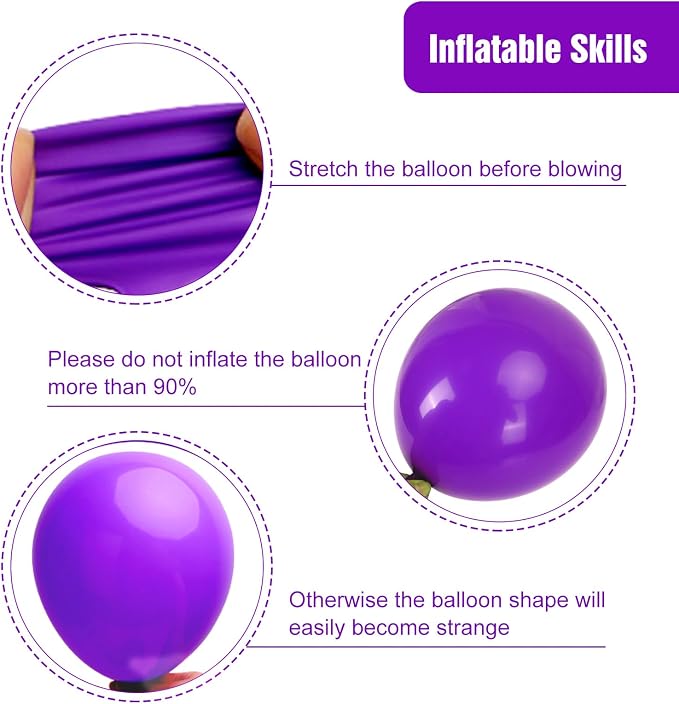 RUBFAC Dark Purple Balloons Arch Kit Different Sizes - Image 3
