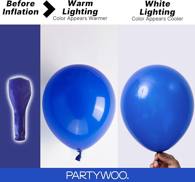 PartyWoo Royal Blue Balloons 127pcs Dark Blue Balloons Different Sizes | 36 18 - Image 3