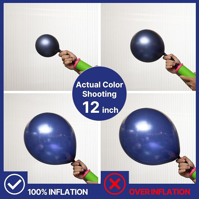 PartyWoo Navy Blue Balloons 123 pcs Pearl Navy Balloons Different Sizes Pack of - Image 4