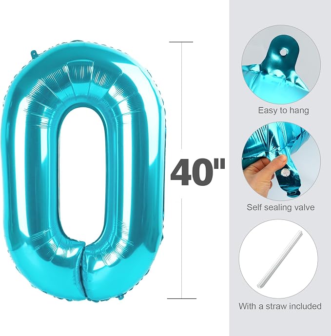 Number Balloons 15 Balloon Light Blue - Image 4