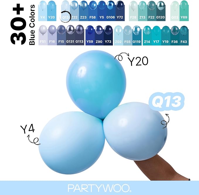 PartyWoo Baby Blue Balloons 120pcs Light Pastel Sky Aqua Blue Color | Different - Image 4