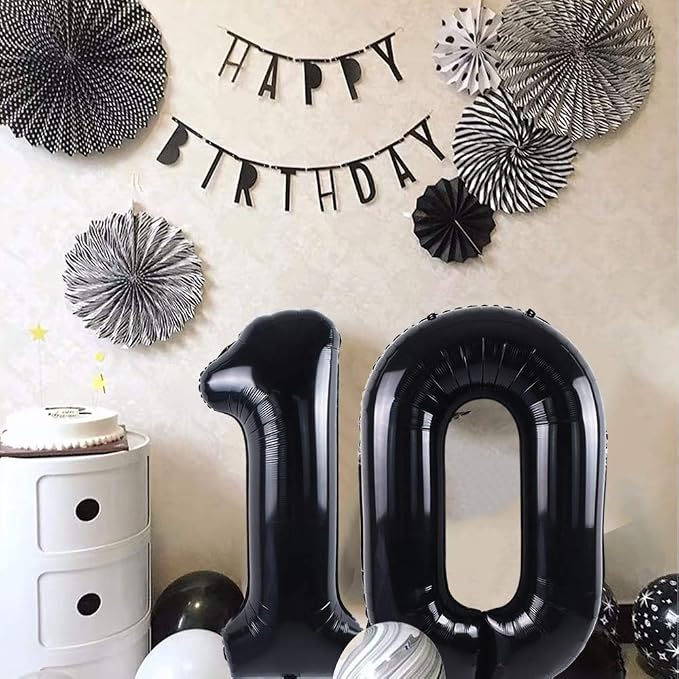 TONIFUL 40 Inch Black Number 20 Balloon Large Foil 20th Birthday Decoration | - Image 6