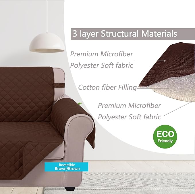 U-NICE HOME Reversible Recliner Chair Covers, Pet Friendly, Elastic Straps - Image 4