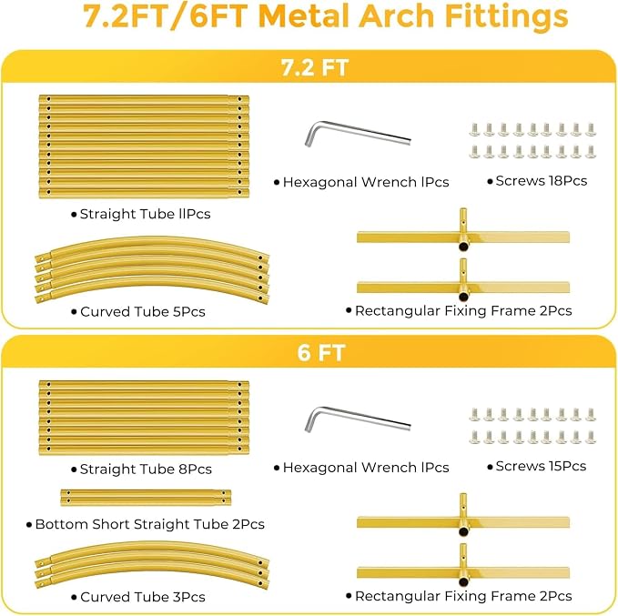 Metal Arch Backdrop Stand, 7.2FT+6FT Wedding Arch Frame, Balloon Arch Backdrop - Image 6