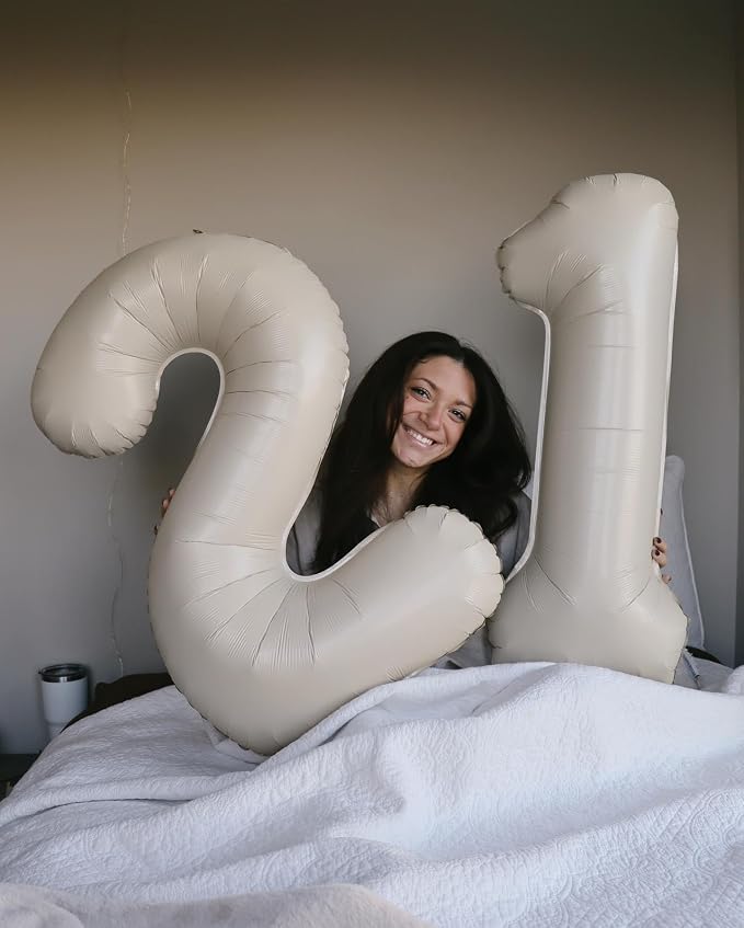 40 Inch Cream Number 4 Balloon Birthday Party Decorations - Image 4